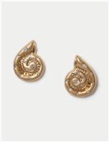 Crystal Detail Shell Stud Earring