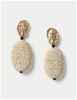 Oversized Raffia Wrapped Drop Earrings