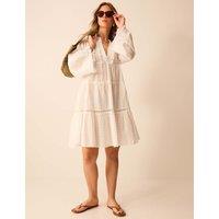 ACCESSORIZE Cotton Rich Broderie Mini Beach Dress Ivory
