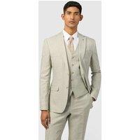 Ted Baker Slim Fit Linen Rich Single Breasted Suit Jacket Khaki
