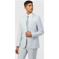 Ted Baker Slim Fit Linen Rich Single Breasted Suit Jacket Light Blue