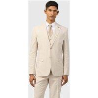 Ted Baker Slim Fit Linen Blend Check Suit Jacket Cream Mix
