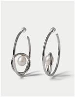 Fresh Water Pearl Hoop Earrings