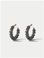 Faceted Natural Stone Hoop Earrings