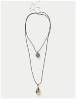 Ceramic Multirow Long Pendant Necklace