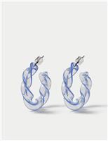 Glass Twist Hoop Earrings