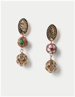 Ceramic Filigree Drop Earrings