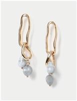 Natural Stone Link Drop Earrings