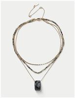 Natural Stone Multirow Necklace