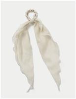 Pearl Heart Tail Scrunchie
