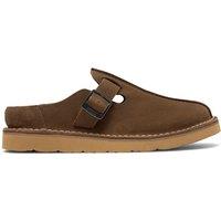 Clarks Suede Buckle Mules Brown