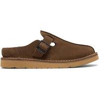 Clarks Suede Buckle Mules Brown