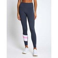 Lilybod No Limit Striped High Waisted Leggings Beige Mix