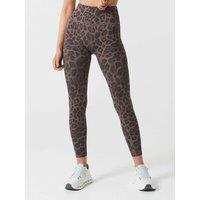 Lilybod Becca Animal Print High Waisted Leggings Medium Brown