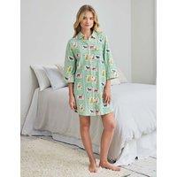 Chelsea Peers Cotton Rich Animal Print Nightshirt Green