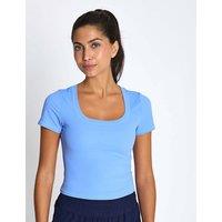 Lilybod Hague Cloud Core Scoop Neck Crop T-Shirt Light Blue
