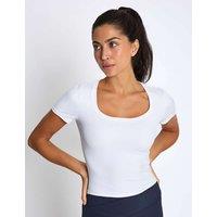 Lilybod Hague Cloud Core Scoop Neck Crop T-Shirt White