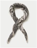 Mono Floral Paisley Scarf