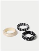 3 Pack Raffia Resin Bangles