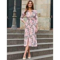 SOSANDAR Printed Midi Shirt Dress Pink Mix