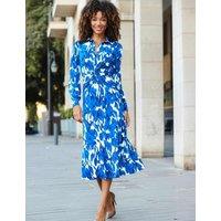 SOSANDAR Floral Print Twist Front Midi Shirt Dress Ivory Mix