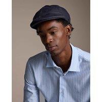 Boss Pure Linen Flat Cap Dark Blue