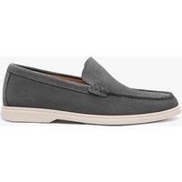 Boss Suede loafers with embossed logo Grey