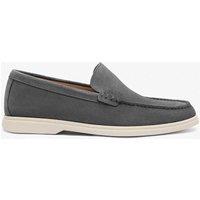 Boss Suede loafers with embossed logo Grey