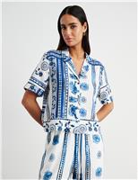 Linen Rich Lovebird Print Shirt