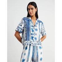 Jag Linen Rich Lovebird Print Shirt Multi