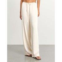 Jag Drawstring Wide Leg Trousers Cream