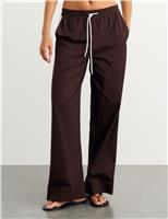 Canvas Side Stripe Wide Leg Trousers