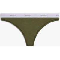 Hugo Cotton Rich High Rise Thong Dark Green
