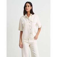 Jag Cotton Rich Denim Shirt Cream