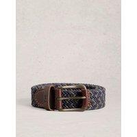 White Stuff Stretch Woven Belt Blue