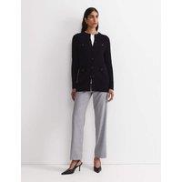 Sportscraft Wool Blend Cable Knit Longline Cardigan Black