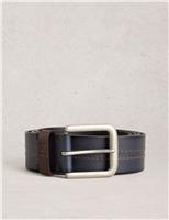 Leather Double Stitch Detail Belt