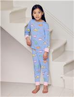 Chelsea Peers Dinosaur Print Kids Pyjamas (1-12 Yrs) Blue