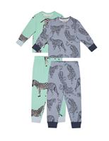 Chelsea Peers 2 Pack Animal Print Pyjama Sets (1-12 Yrs) Light Teal