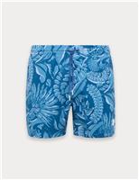 Boss Quick Dry Pocketed Printed Swim Shorts Blue