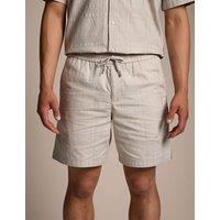 Boss Pure Cotton Textured Lightweight Shorts Beige
