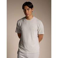 Boss Textured Crew Neck T-Shirt Beige