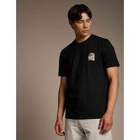 Boss Pure Cotton Back Graphic Crew Neck T-Shirt Black