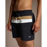 Boss Striped Swim Shorts Black