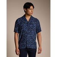 Boss Regular Fit Printed Short Sleeve Shirt Navy