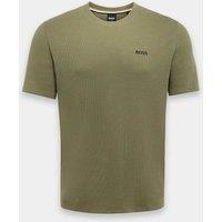 Boss Cotton Rich Waffle T-Shirt Dark Green