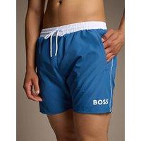 Boss Starfish Swim Shorts with Contrast Logo Blue