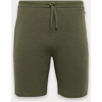 Boss Cotton Rich Jersey Waffle Pyjama Shorts Dark Green
