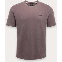 Boss Embroidered-logo pyjama T-shirt in a cotton blend Purple