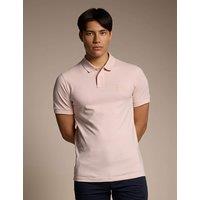 Boss Passenger Logo Label Slim Fit Polo Shirt Pink